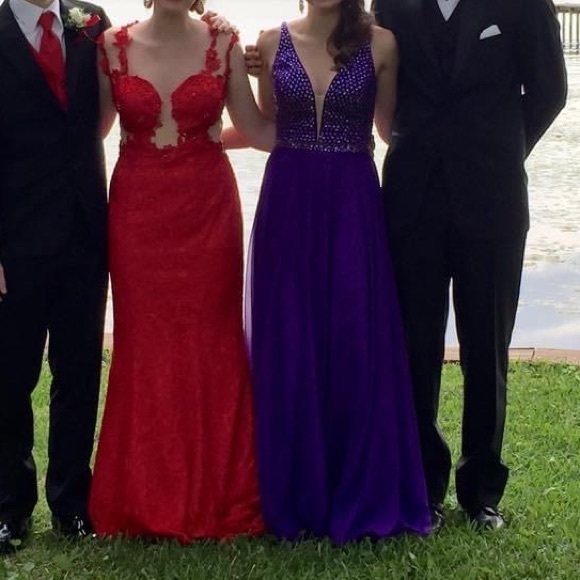 Purple Sherri Hill Prom Dress 32150 - Picture 3 of 3